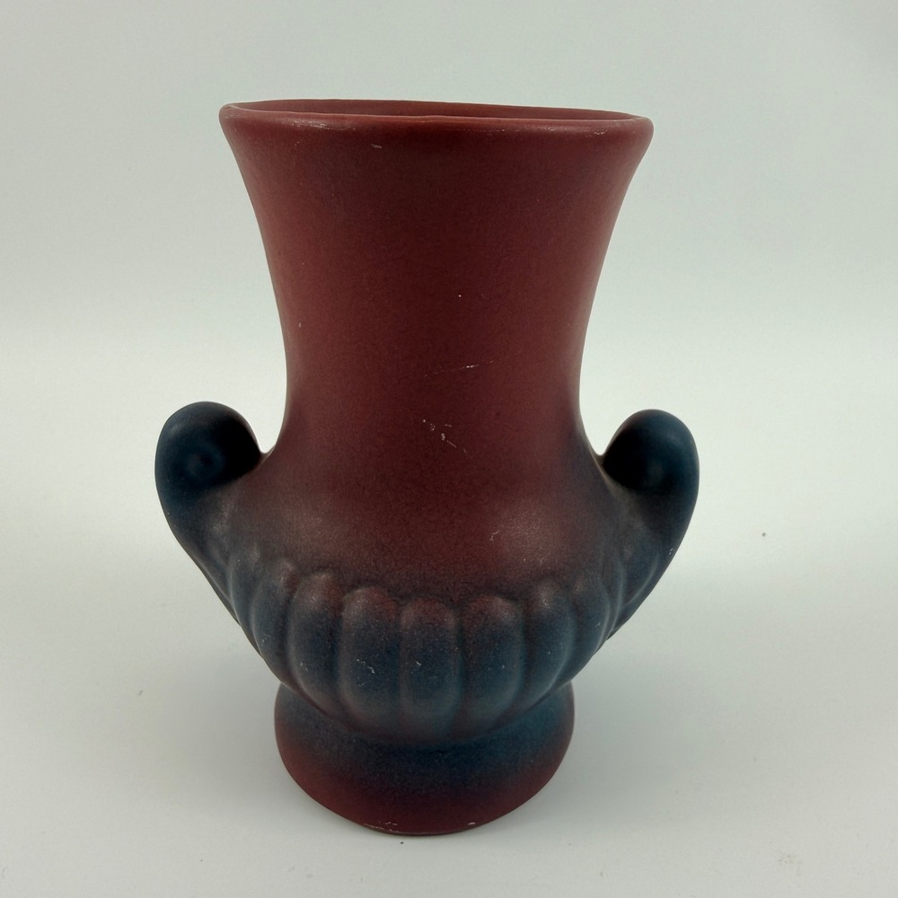 Van Briggle Pottery Scroll Urn Vase Mulberry Persian‎ Rose 1940s